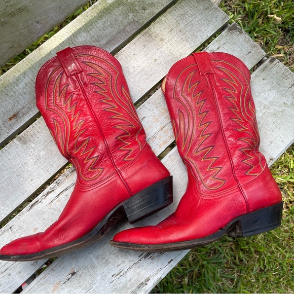 Nocona Shoes - VINTAGE | Nocona Red Cowboy Boots
